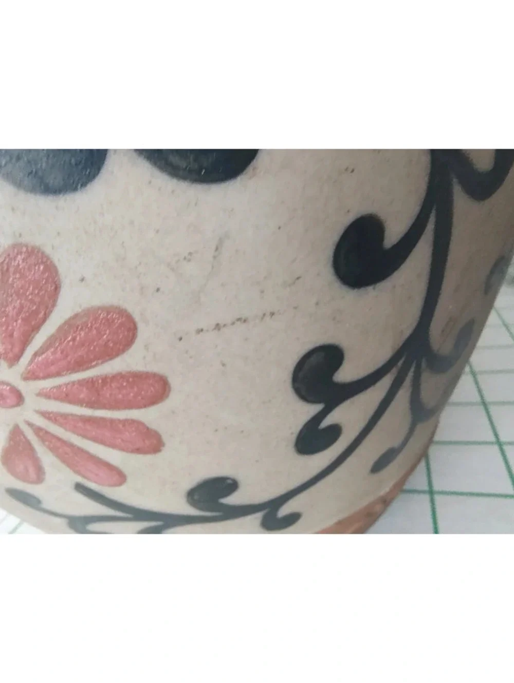 Greek Style Amphora Vase, Hand-Painted Floral Motif, Unmarked